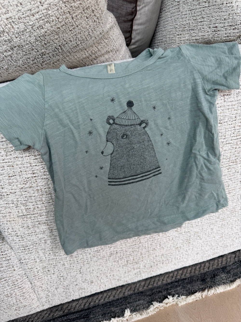 Rylee + Cru Sage Green Bear Graphic Tee